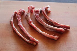 Lamb bones (from ribs) used for a great sauce