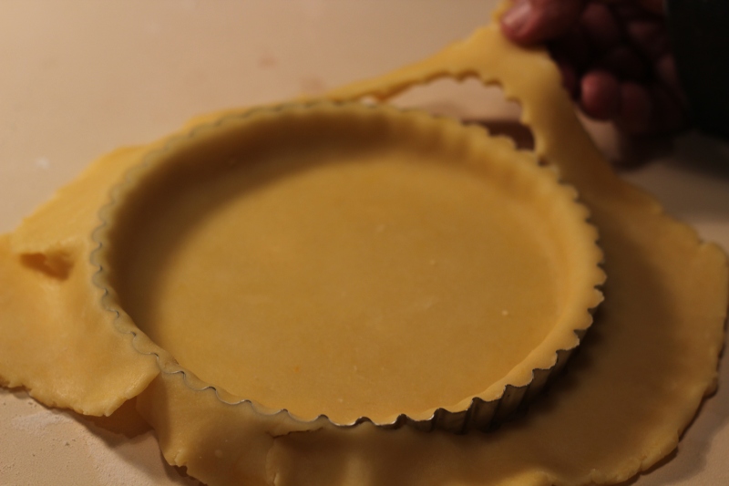 Remove excess dough with fingers